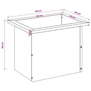 Sodo vazonas su LED 2 vnt. Sidabrinė 30 x 40 x 30 cm