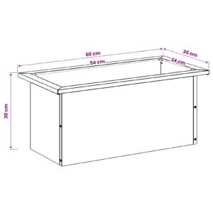 Sodo vazonas su LED 2 vnt. Sidabrinė 30 x 60 x 30 cm