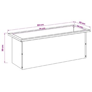 Sodo vazonas su LED Juoda 30 x 80 x 30 cm Plienas