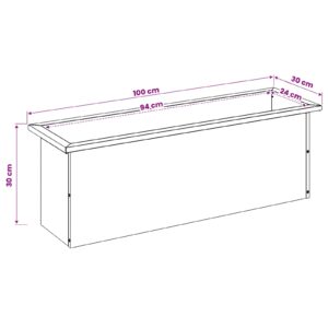 Sodo vazonas su LED 2 vnt. Juoda 30 x 100 x 30 cm Plienas
