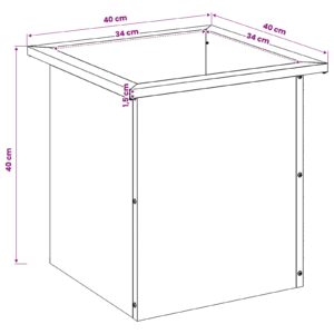 Sodo vazonas su LED 2 vnt. Sidabrinė 40 x 40 x 40 cm