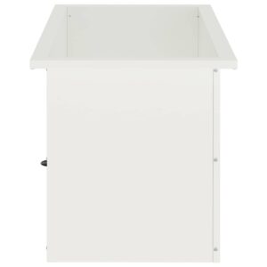 Sodo vazonas su LED 2 vnt. Balta 40 x 60 x 40 cm Plienas
