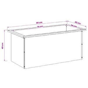 Sodo vazonas su LED Sidabrinė 40 x 80 x 40 cm