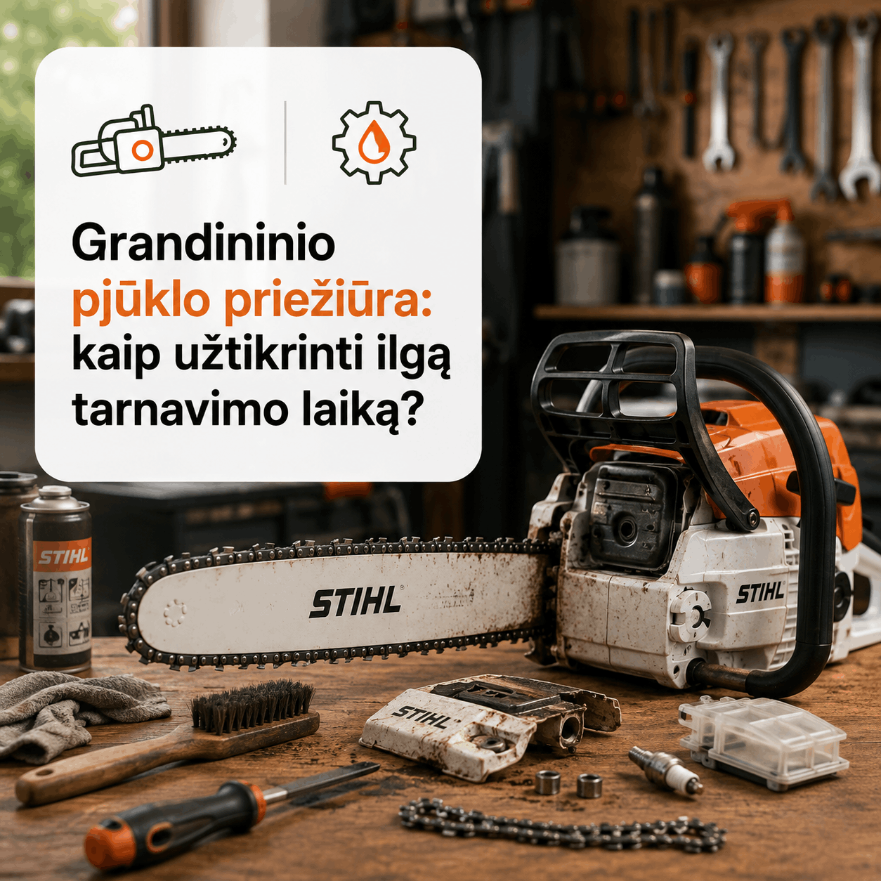 Grandininio pjūklo priežiūra: kaip užtikrinti ilgą tarnavimo laiką?