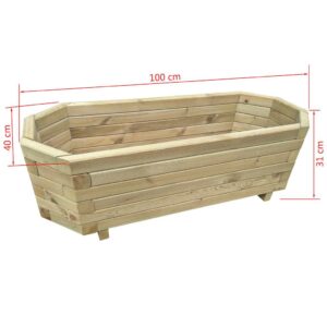 Sodo lovelis, 100x40x31cm, impregnuota pušies mediena, aukštas