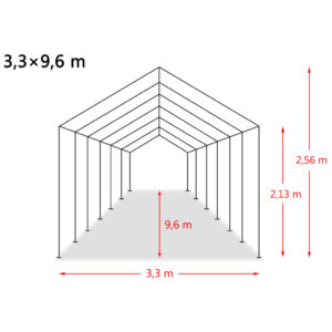 Nuimama palapinė gyvuliams, PVC, 550 g/m², 3,3x9,6m, t. žalia