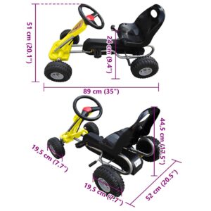 Kartingas, minamas pedalais, geltonas