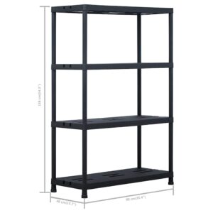 Sandėliavimo lentynos, 2vnt., juod., 90x40x138cm, plast., 220kg