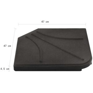 Svoriai skėčiui, 4vnt., juodi, betonas, 72kg, kvad. formos