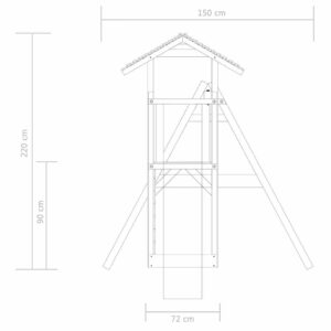 Lauko žaidimų aikštelės komplektas, 400x150x220cm, pušis