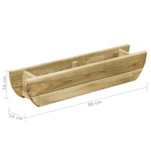 Aukštas sodo lovelis, 80x16x16cm, impregnuota pušies mediena