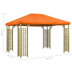 Pavėsinė, oranžinės spalvos, 4x3m