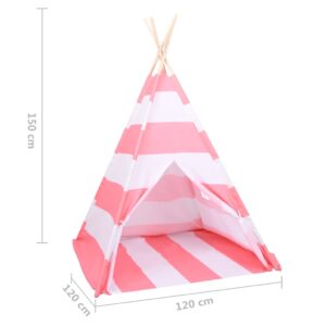 Vaikiška tipi palapinė, dryžuota, 120x120x150cm, persiko oda