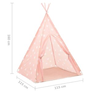 Vaikiška tipi palapinė, rožinė, 115x115x160cm, poliesteris