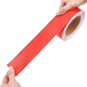 Šviesą atspindinti lipni juosta, raudona, 5cmx20m, PVC
