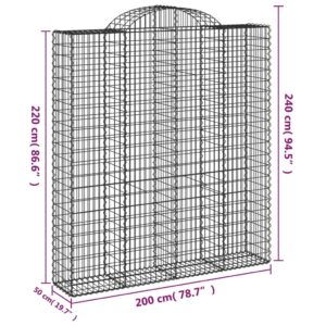 Arkiniai gabionų krepšeliai, 25 vnt., 200x50x220/240 cm, cinkuota geležis