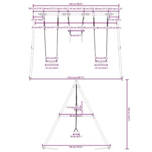 Lauko sūpynių komplektas su sūpynėmis ir trapecija