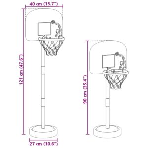 Krepšinio stovas su kamuoliu/pompa, 90/121cm