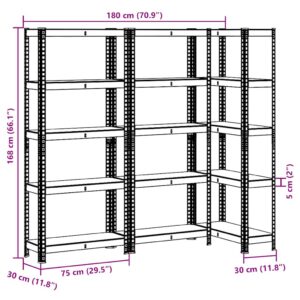5 sluoksnių laikymo lentynos 3 vnt plieno inžinerinės medienos