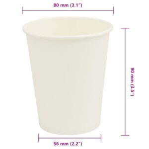 Popieriniai kavos puodeliai 1000 vnt 8oz 200ml Baltas