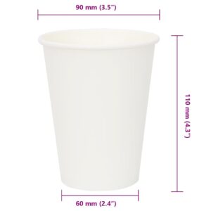 Popieriniai kavos puodeliai, 1000 vnt., 12 uncijų, 300 ml, balti
