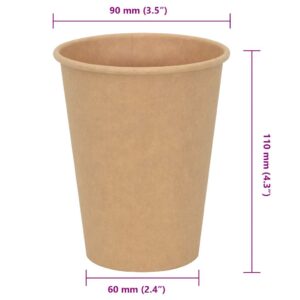 Popieriniai kavos puodeliai, 1000 vnt., 12 uncijų, 300 ml, rudi