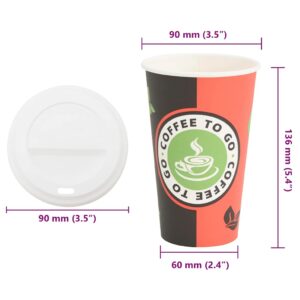 popieriniai kavos puodeliai su dangteliais 1000 vnt 16oz 400 ml