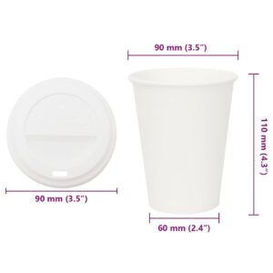 popieriniai kavos puodeliai su dangteliais 1000 vnt 12oz 300ml