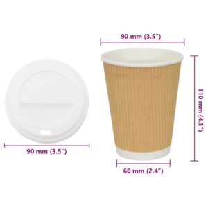 popieriniai kavos puodeliai su dangteliais 1000 vnt 12oz 300ml