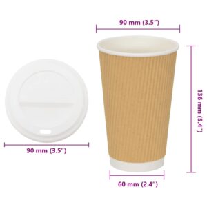 popieriniai kavos puodeliai su dangteliais 1000 vnt 16oz 400 ml