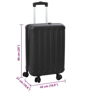Lagaminas su užraktu Juoda 43 x 27 x 66 cm ABS plastikas