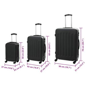 Lagaminas su užraktu 3 vnt. Juoda 50 x 31 x 78 cm ABS plastikas