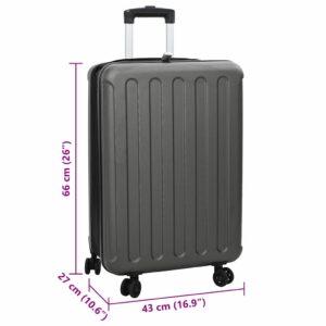 Lagaminas Tamsiai pilka 43 x 27 x 66 cm ABS plastikas