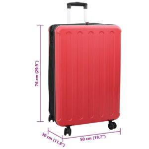 Lagaminas su užraktu Raudona 50 x 30 x 76 cm ABS plastikas