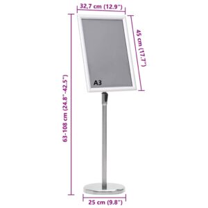 Plakato stendai 2 vnt. Sidabro 45 x 32,7 x 108 cm Aliuminis