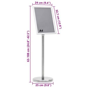 Plakato stendai 2 vnt. Sidabro 32.7 x 24 x 108 cm Aliuminis