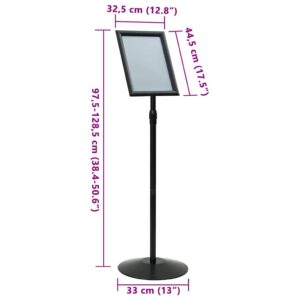 Pedestalo plakato stovas a3 PVC ir Plienas Juoda