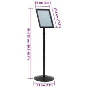 Pedestalo plakato stovas a4 PVC ir Plienas Juoda