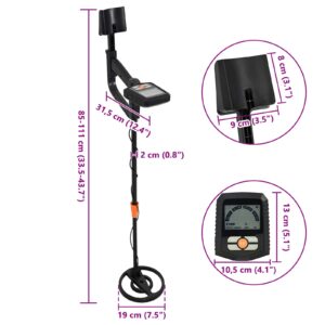 Metalo detektorius su LCD ekranu 3 modeliai 19 cm ritė Juoda