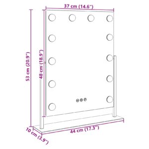 LED makiažo veidrodis Balta 44 x 10 x 53 cm Stiklas ir plienas