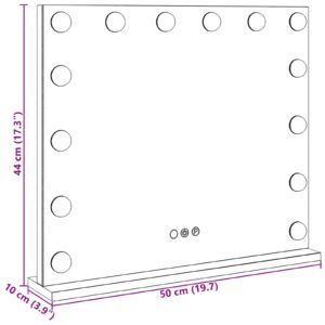 LED makiažo veidrodis Balta 50 x 10 x 44 cm Stiklas ir plienas