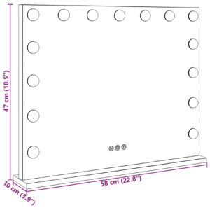 LED makiažo veidrodis Balta 58 x 10 x 47 cm Stiklas ir plienas