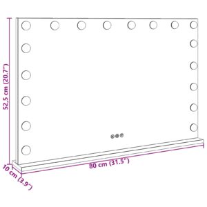 LED makiažo veidrodis Balta 80 x 10 x 52,5 cm