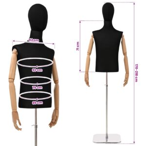 Reguliuojamas manekenas 170-218 cm su baze Vyras PP Juoda