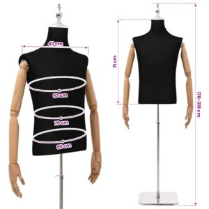 Reguliuojamas manekenas 170-218 cm su baze Vyras PP Juoda