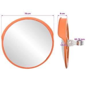 Lauko įgaubtas eismo veidrodis Oranžinė Ø75 cm Polikarbonatas