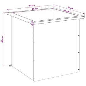 Sodo vazonas su LED Sidabrinė 50 x 50 x 48 cm