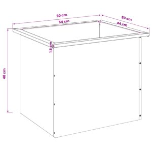 Sodo vazonas su LED 2 vnt. Antracitas 50 x 60 x 48 cm Plienas