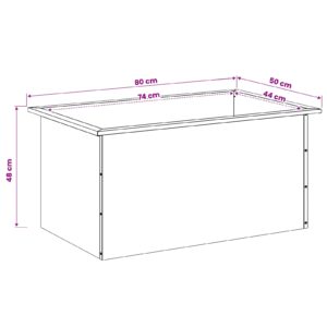 Sodo vazonas su LED 2 vnt. Sidabrinė 50 x 80 x 48 cm