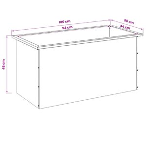 Sodo vazonas su LED 2 vnt. Sidabrinė 50 x 100 x 48 cm